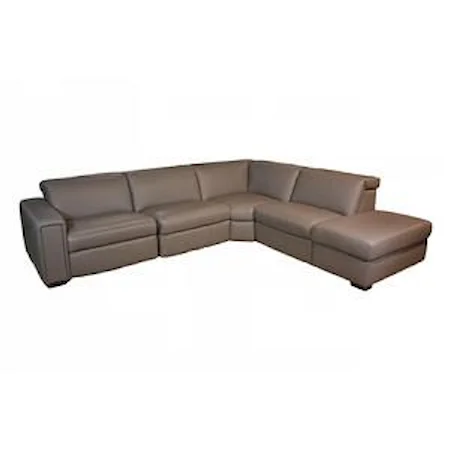 4 Piece Reclining Sectional with Folding Headrest